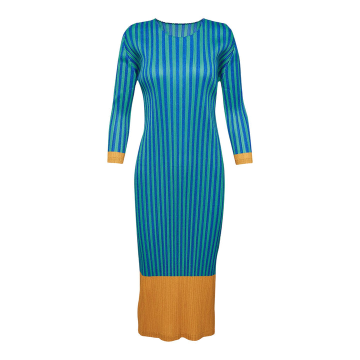 Upbeat Stripe Color Long Dress