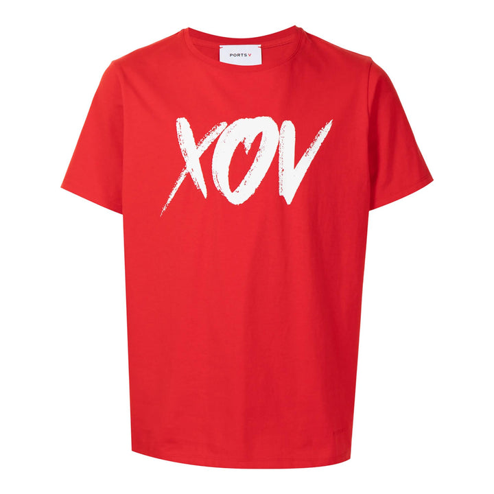 Club21 - PORTS V - Cut&Sew Short Sleeve Crew Neck T-Shirt - TEES - Red