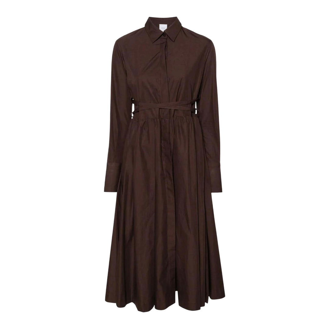 Patou-Long-Pleated-Shirt-Dress-Brown-1