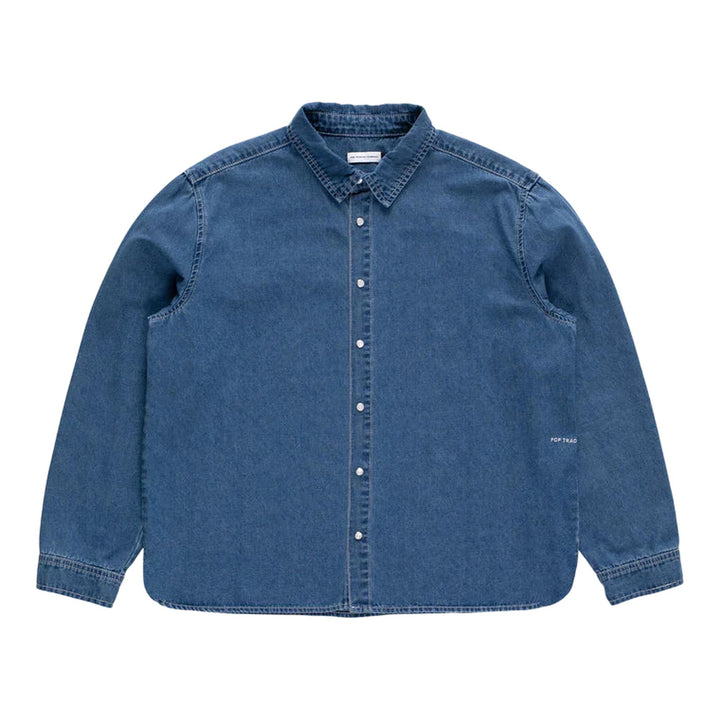 Club21 - Pop Trading Company - Applique Logo Denim Shirt - SHIRTS - Denim