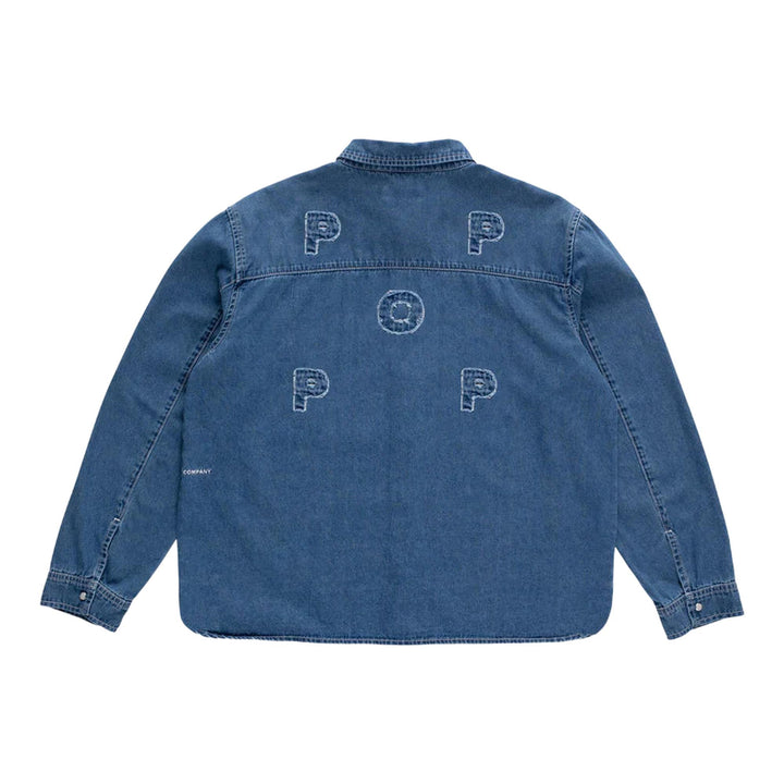 Club21 - Pop Trading Company - Applique Logo Denim Shirt - SHIRTS - Denim