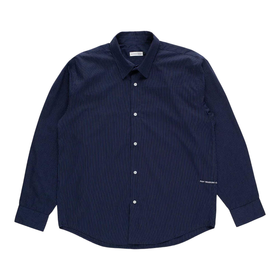 Club21 - Pop Trading Company - Striped Logo Shirt - SHIRTS - Navy