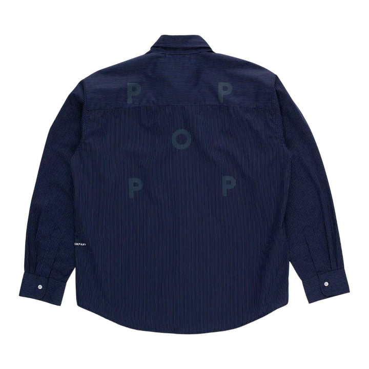 Club21 - Pop Trading Company - Striped Logo Shirt - SHIRTS - Navy