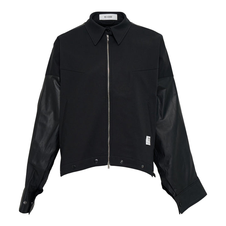 Club21 - RE;CODE - Upside-Down Leather Jacket - BLOUSON - Black