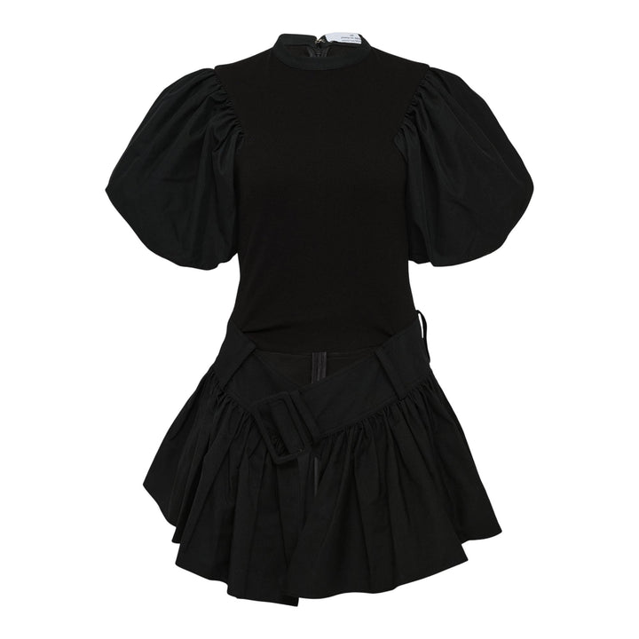 Club21 - ROKH - Belted Flare Puff Top - WOVEN TOPS - Black