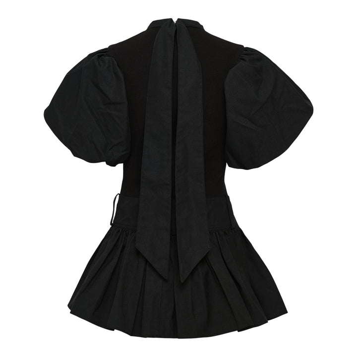 Club21 - ROKH - Belted Flare Puff Top - WOVEN TOPS - Black