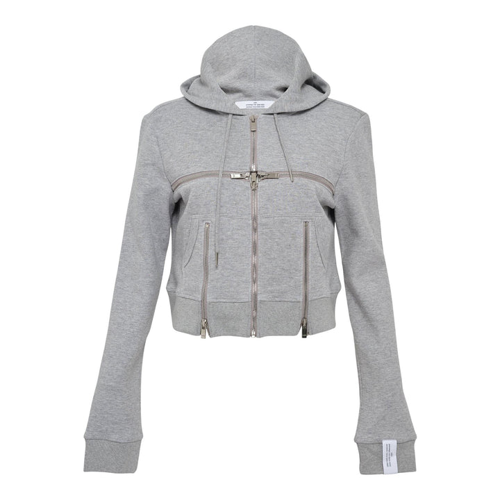 Club21 - ROKH - Broken Zip-Up Hoodie - SWEATERS - Light Grey