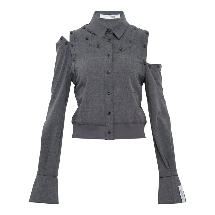 Club21 - ROKH - Buttoned Sleeve Shirt - WOVEN TOPS - Grey