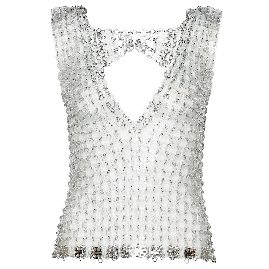 Áo cổ V trong suốt