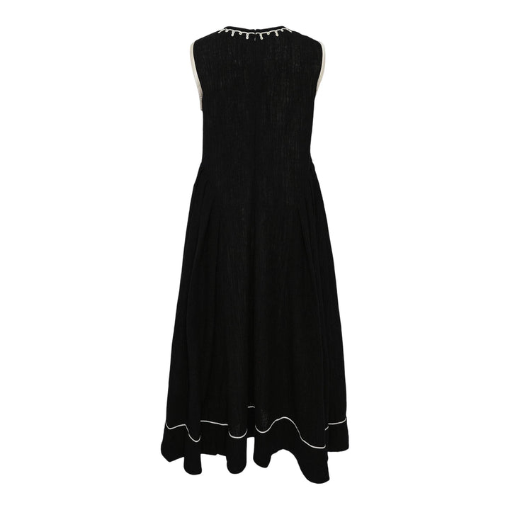 Club21 - Renli Su - Cotton Cocoon-Shaped Sleeves Dress - WOVEN DRESSES - Black