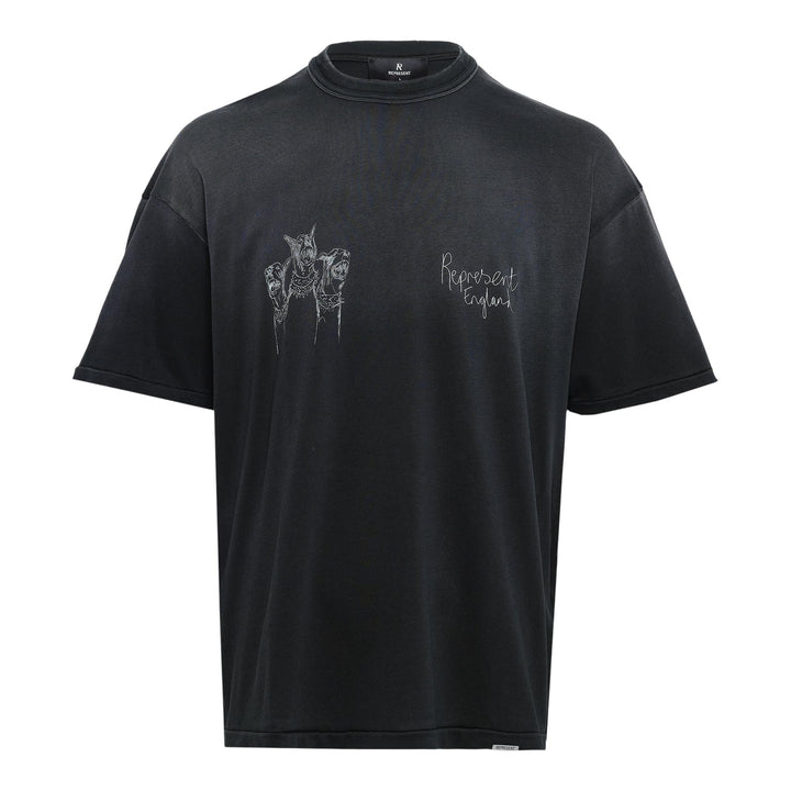 Club21 - Represent - Hand Drawn Thoroughbred Dogs T-Shirt - TEES - Black