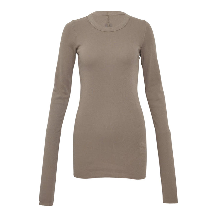 Club21 - Rick Owens DRKSHDW - Rib Long Sleeve T Medium Weight Cotton - TEES - Light Grey