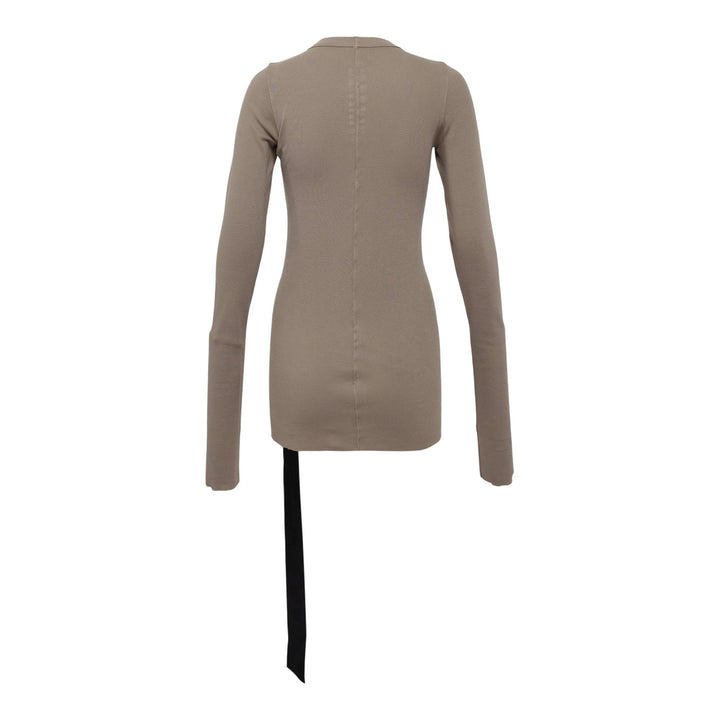 Club21 - Rick Owens DRKSHDW - Rib Long Sleeve T Medium Weight Cotton - TEES - Light Grey