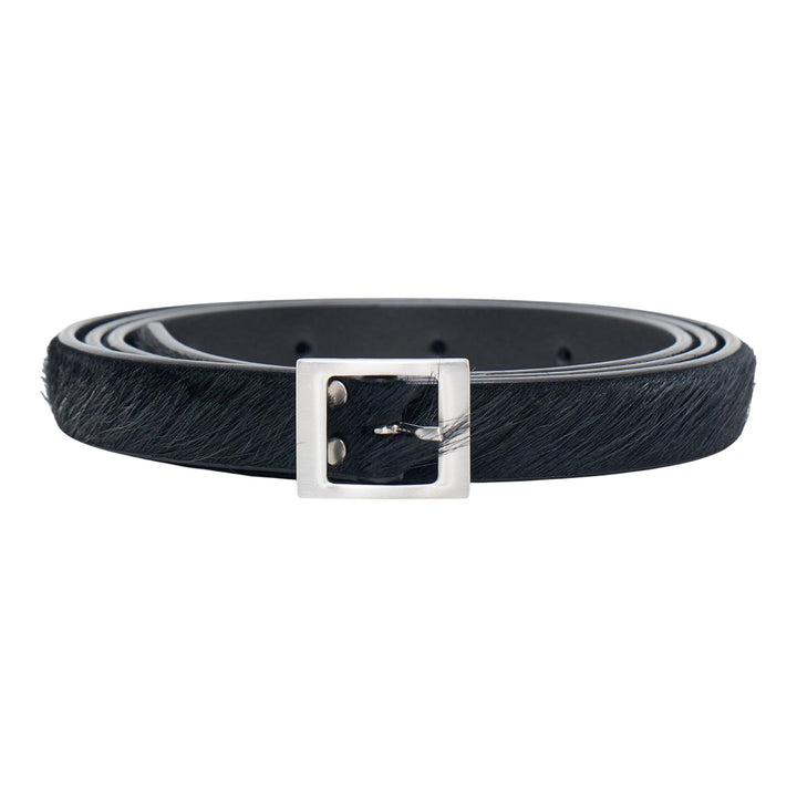 Club21 - Rick Owens - Mini Stooges Belt Unshaved Cow Leather - BELTS - Black