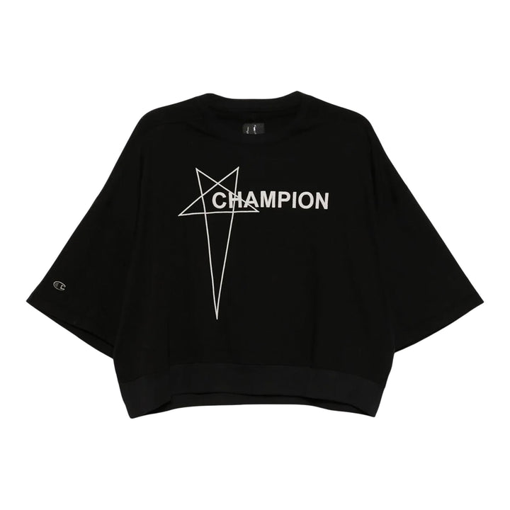 Club21 - Rick Owens x Champion - Champion Tommy T Cropped Jersey - TEES - Black