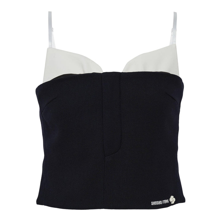 Club21 - SHUSHU/TONG - Double Bow Corset Straps Top - WOVEN TOPS - Navy