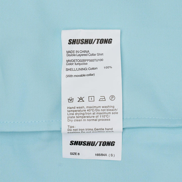 Club21 - SHUSHU/TONG - Double Layered Collar Shirt - BLOUSES - Light Blue