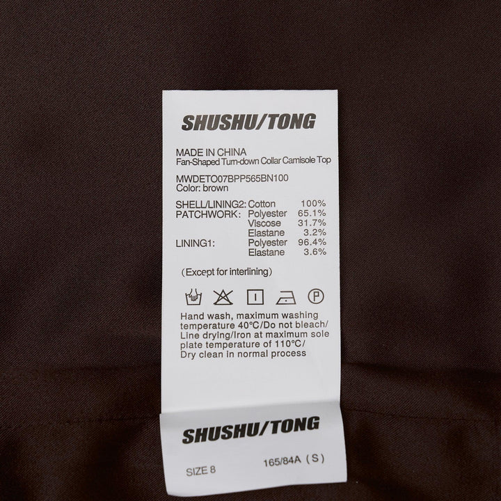 Club21 - SHUSHU/TONG - Fan-Shaped Turn-Down Collar Camisole Top - WOVEN TOPS - Brown