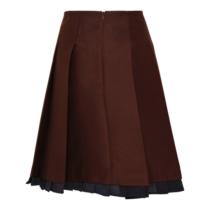 Club21 - SHUSHU/TONG - Patchwork Lace Wide Pleat Skirt - SKIRTS - Brown