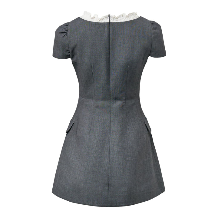 Club21 - SHUSHU/TONG - Scalloped Short Sleeve Dress - WOVEN DRESSES - Grey