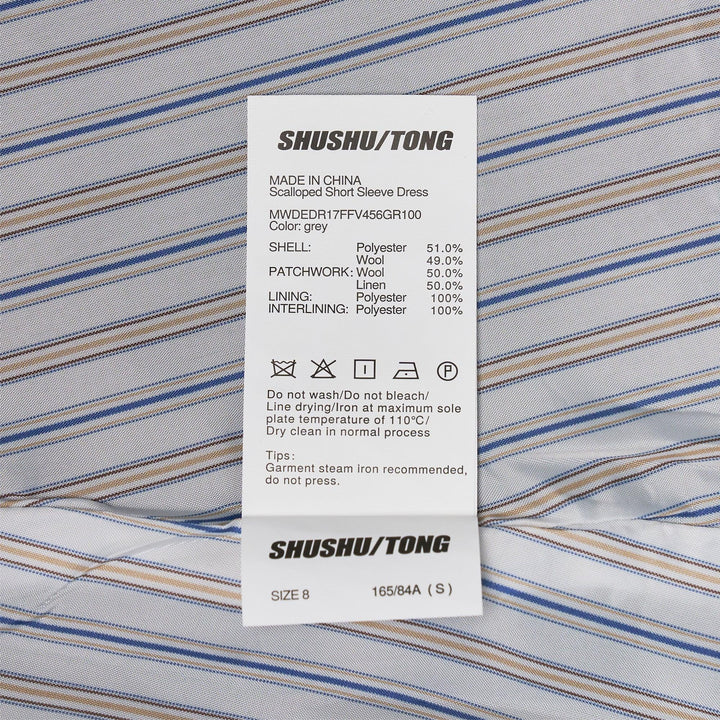 Club21 - SHUSHU/TONG - Scalloped Short Sleeve Dress - WOVEN DRESSES - Grey