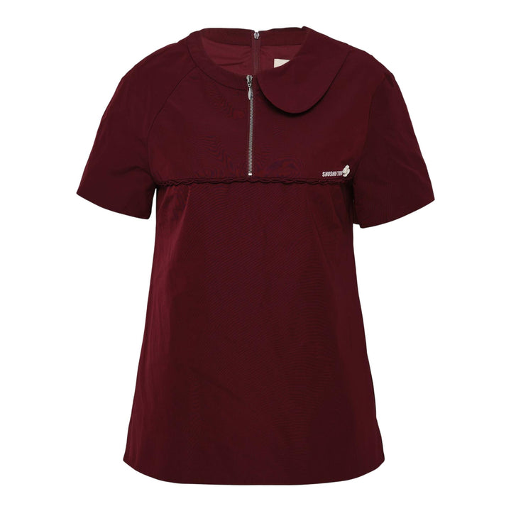 Club21 - SHUSHU/TONG - Semi-Peter Pan Collar Top - WOVEN TOPS - Burgundy