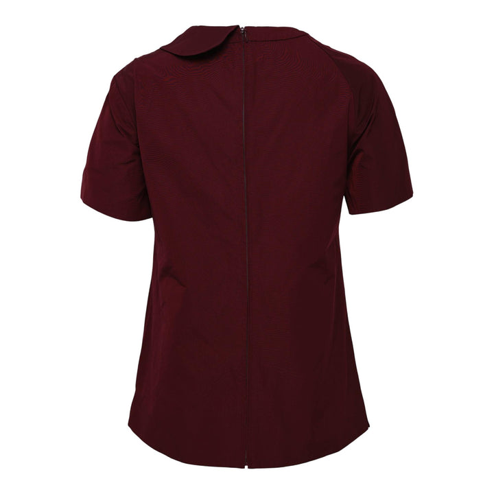 Club21 - SHUSHU/TONG - Semi-Peter Pan Collar Top - WOVEN TOPS - Burgundy