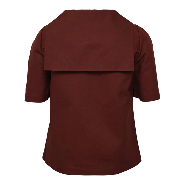 Club21 - SHUSHU/TONG - Stiff Cotton Button-Up Top - BLOUSES - Brown