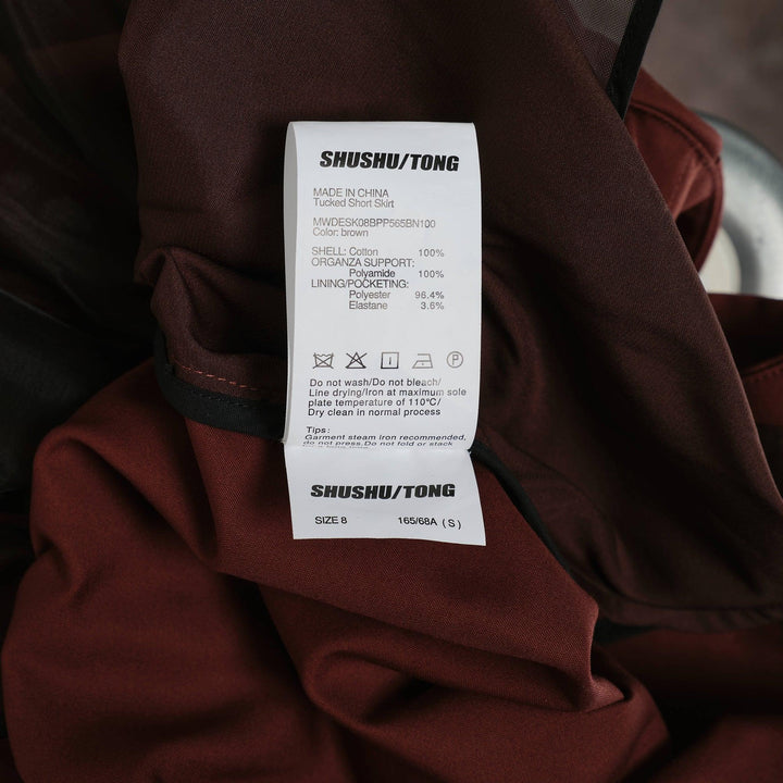 Club21 - SHUSHU/TONG - Tucked Short Skirt - SKIRTS - Brown