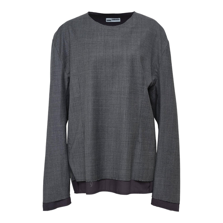 Club21 - SONIA CARRASCO - Long Sleeves Tailored Tee Pins - BLOUSES - Light Grey