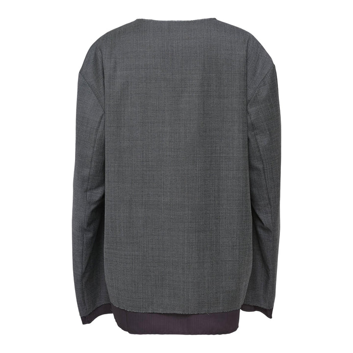 Club21 - SONIA CARRASCO - Long Sleeves Tailored Tee Pins - BLOUSES - Light Grey