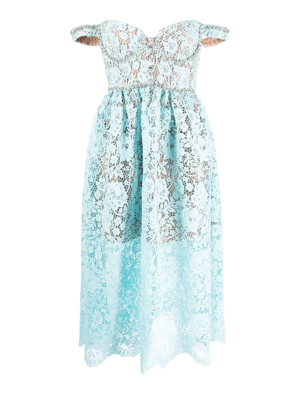 chinese dress ladies Bluebelle Lace Sleeved Midi Dress – Monique Lhuillier
