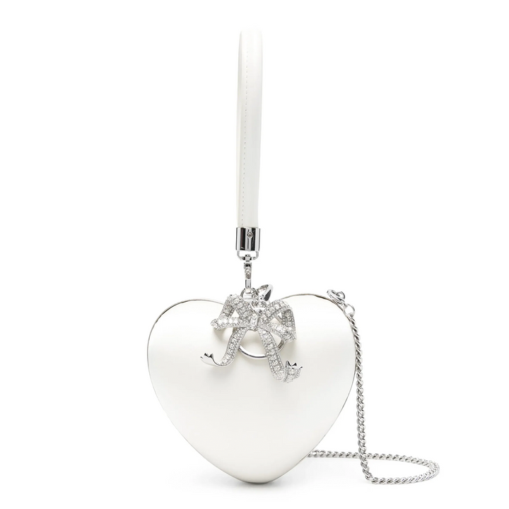 Cream Satin Top Handle Heart