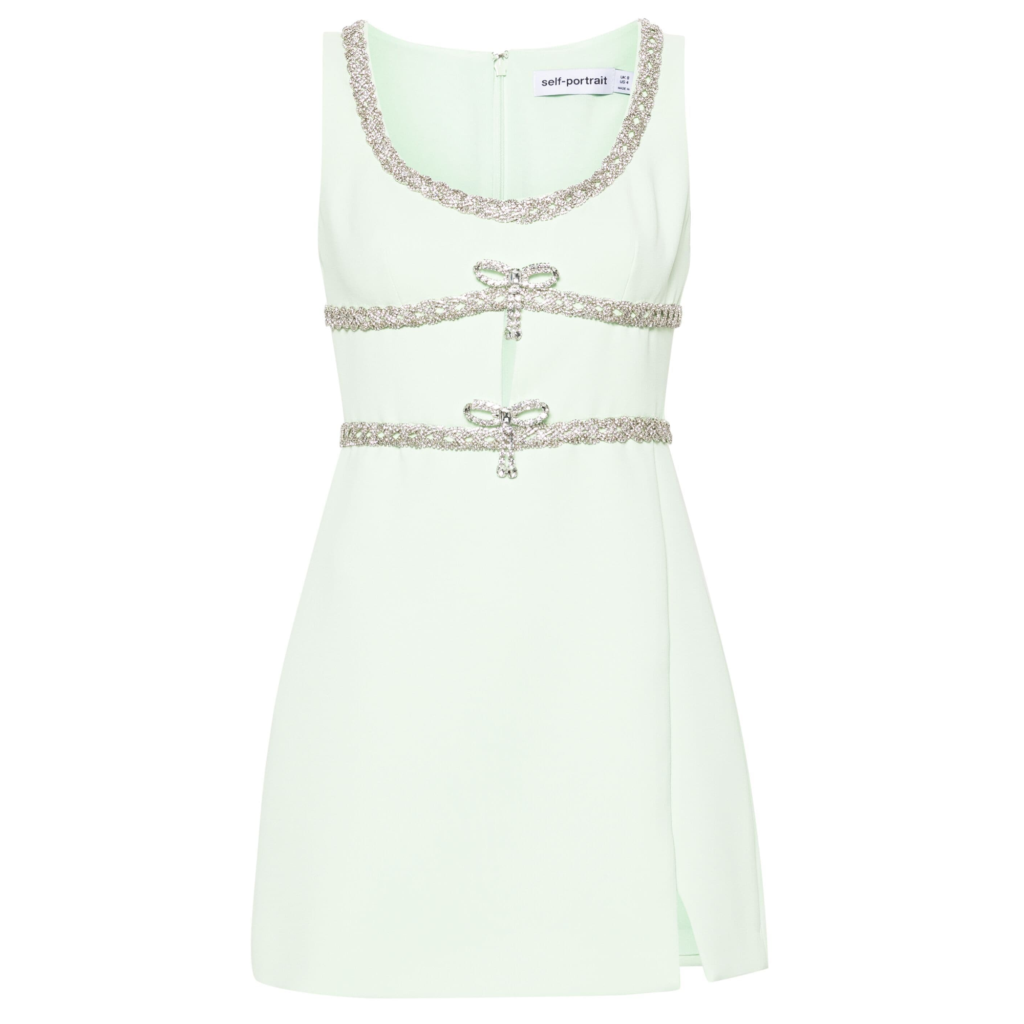 Mint Diamante Bow Trim Mini Dress – Club21.com