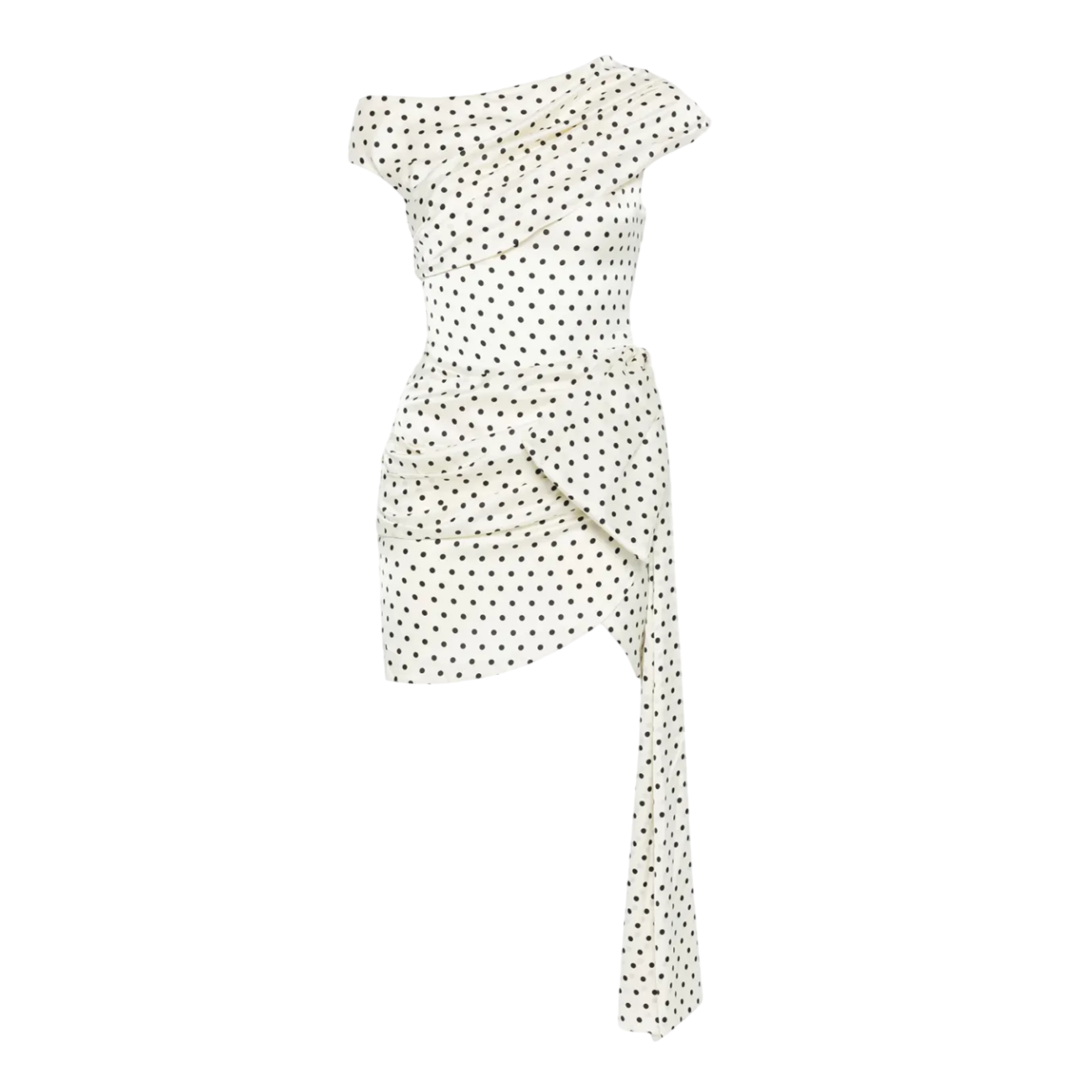 Polka Dot Satin Tie Side Mini Dress| Self-Portrait