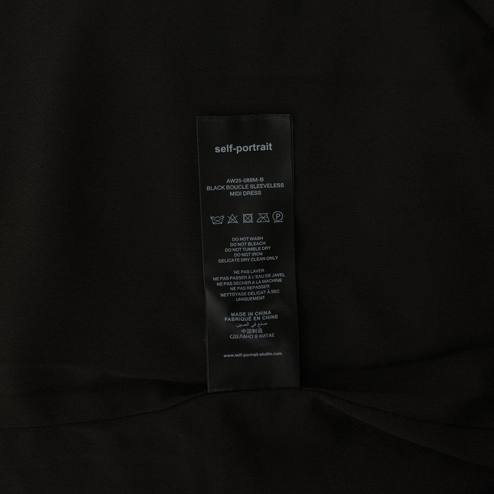 Club21 - Self-Portrait - Black Boucle Sleeveless Midi Dress - WOVEN DRESSES - Black