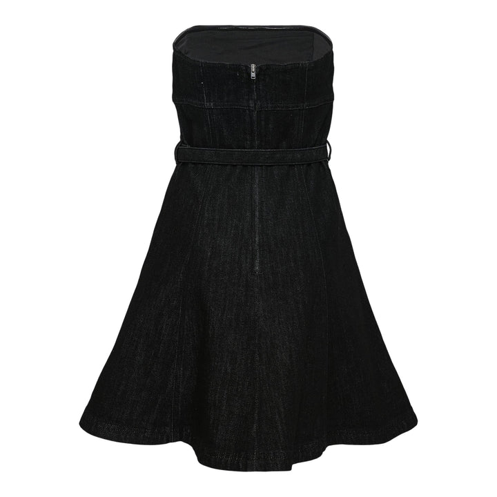 Club21 - Self-Portrait - Black Denim Bandeau Mini Dress - DENIM DRESSES - Black