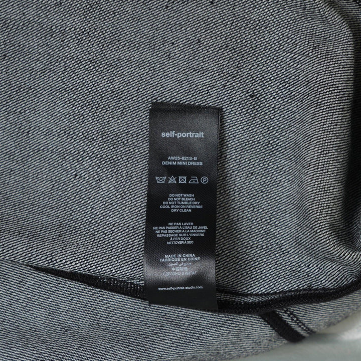Club21 - Self-Portrait - Black Denim Bandeau Mini Dress - DENIM DRESSES - Black