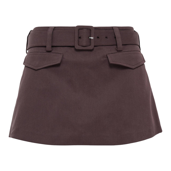 Club21 - Self-Portrait - Brown Cotton Skort - SHORTS - Brown