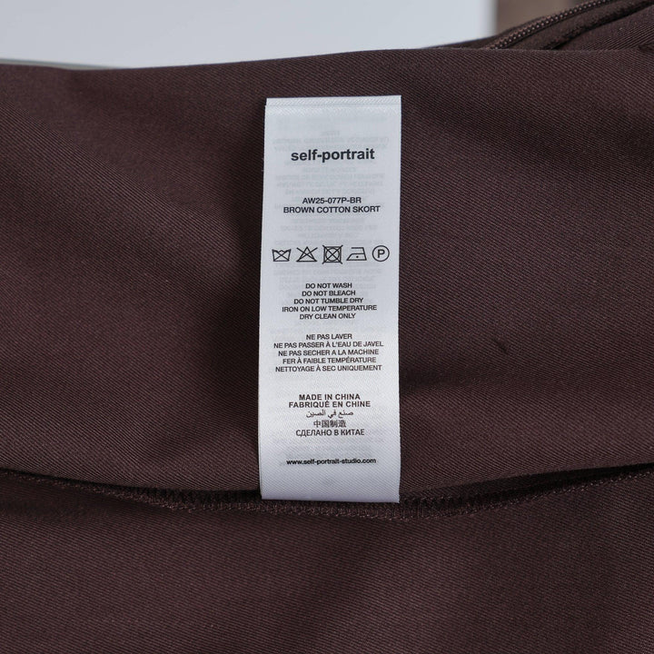 Club21 - Self-Portrait - Brown Cotton Skort - SHORTS - Brown