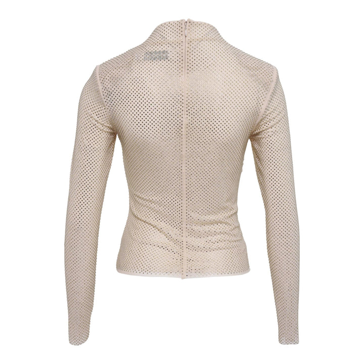 Club21 - Self-Portrait - Champagne Rhinestone Gathered Top - WOVEN TOPS - Beige