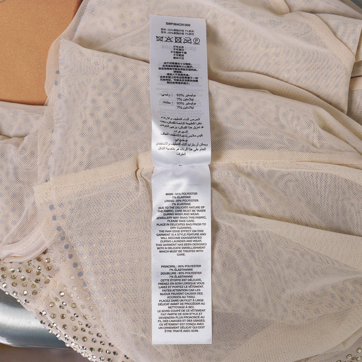 Club21 - Self-Portrait - Champagne Rhinestone Gathered Top - WOVEN TOPS - Beige