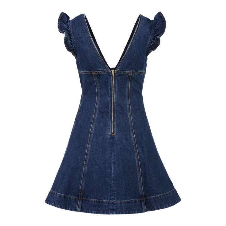Club21 - Self-Portrait - Denim Flared Mini Dress - DRESSES - Blue