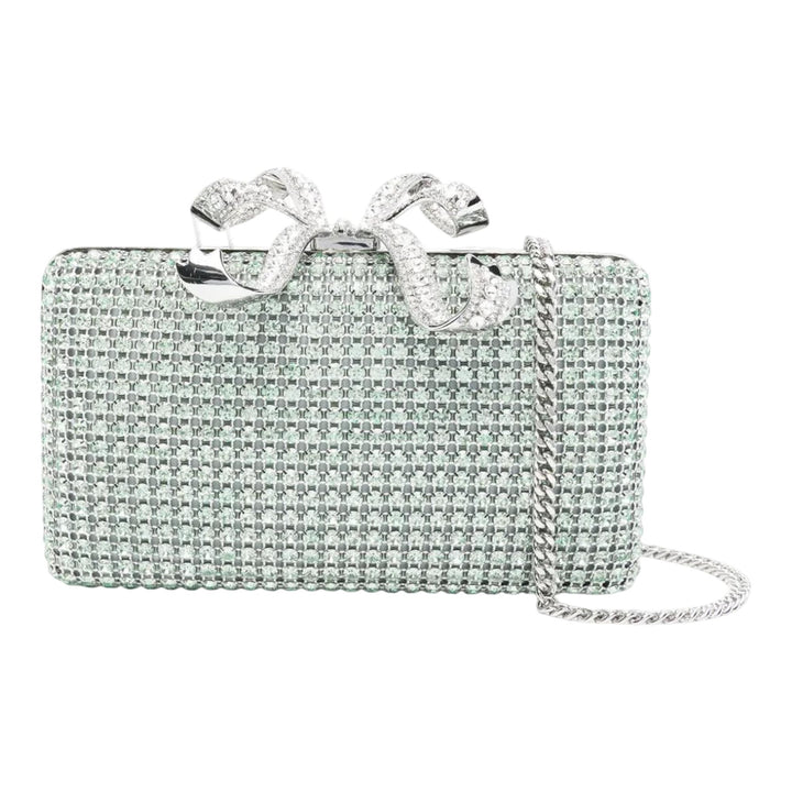 Club21 - Self-Portrait - Green Chainmail Clutch Bag - CLUTCH BAGS - Green