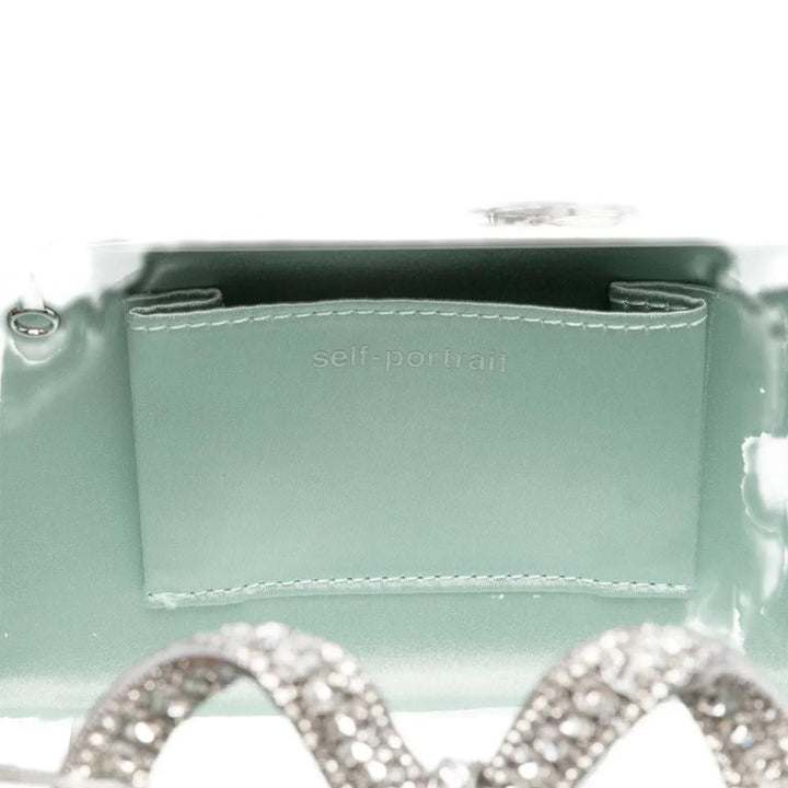 Club21 - Self-Portrait - Green Chainmail Clutch Bag - CLUTCH BAGS - Green