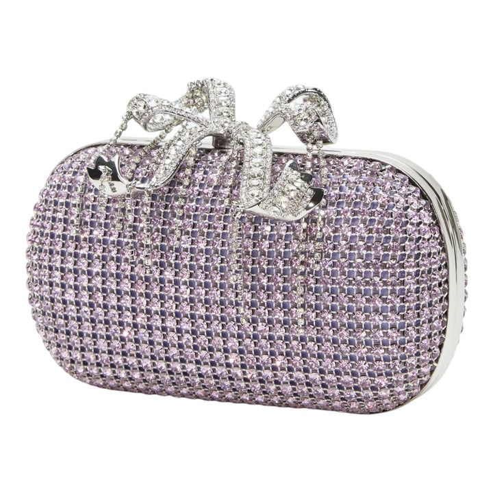 Club21 - Self-Portrait - Lilac Chainmail Clutch Bag - CLUTCH BAGS - Lilac