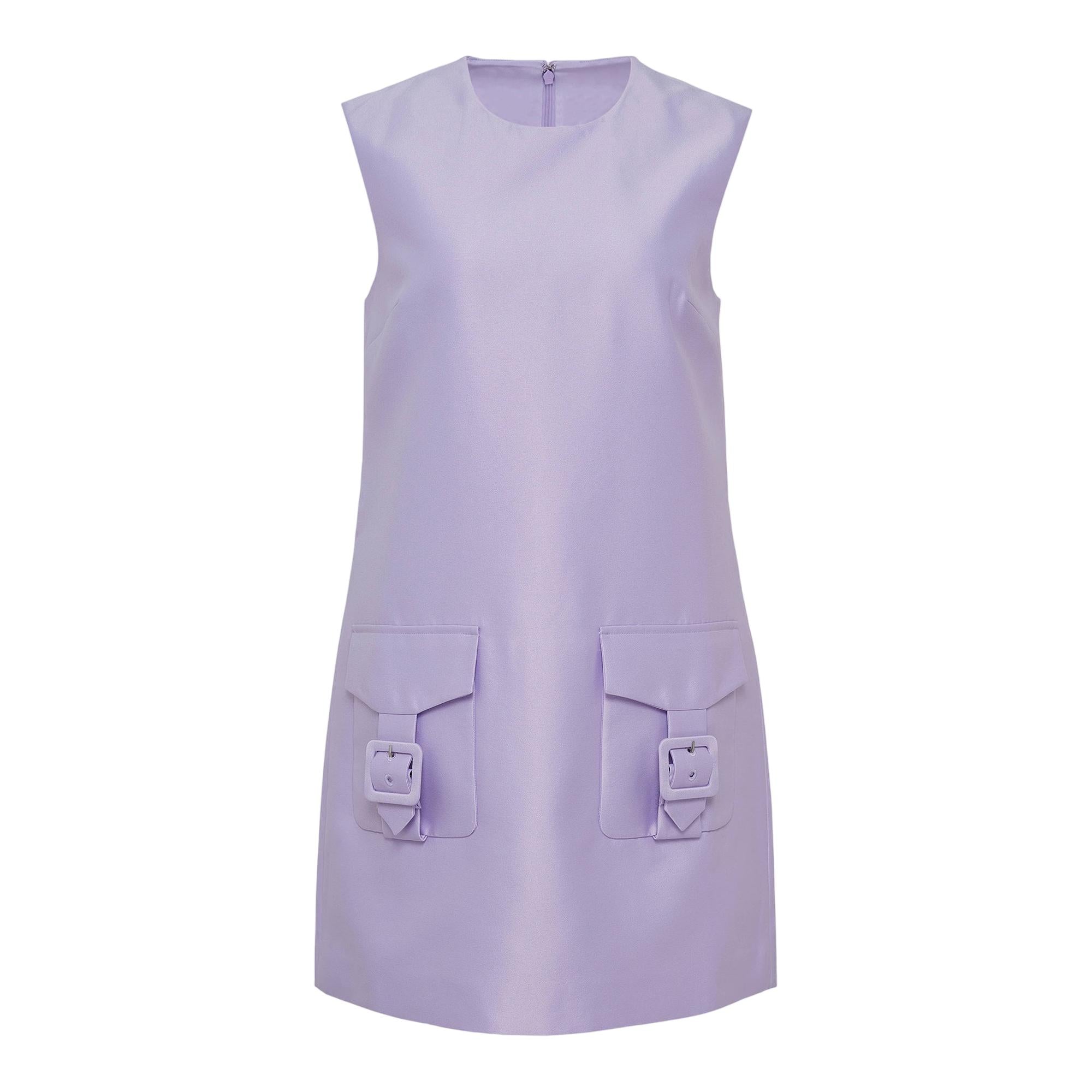 open lace back dress Lilac Taffeta Mini Dress | Self-Portrait