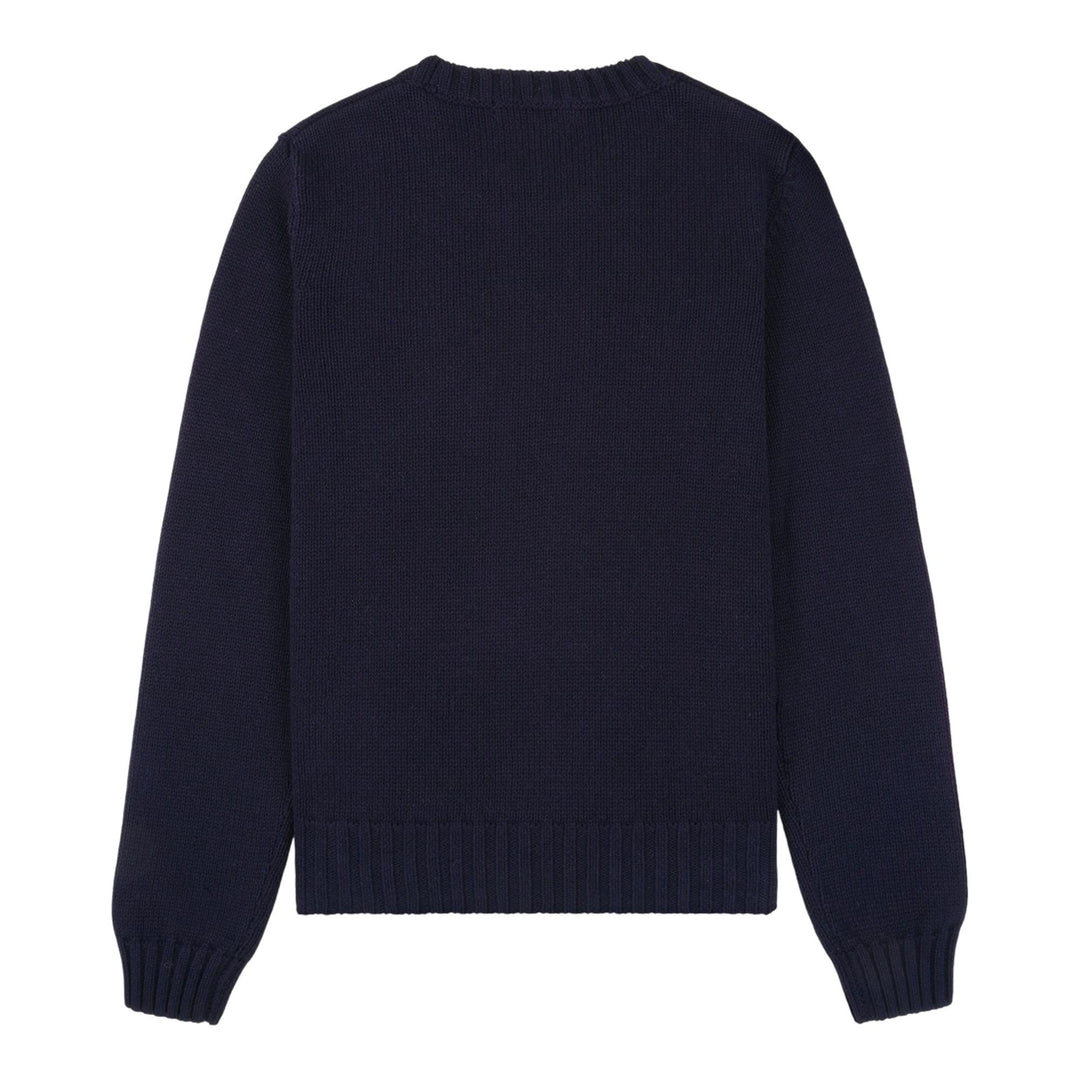 Club21 - Sporty & Rich - NY Crest Knitted Crewneck Top - KNIT TOPS - Navy