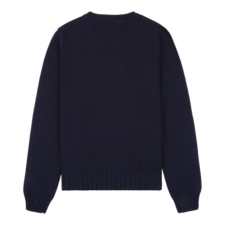 Club21 - Sporty & Rich - NY Crest Knitted Crewneck Top - KNIT TOPS - Navy