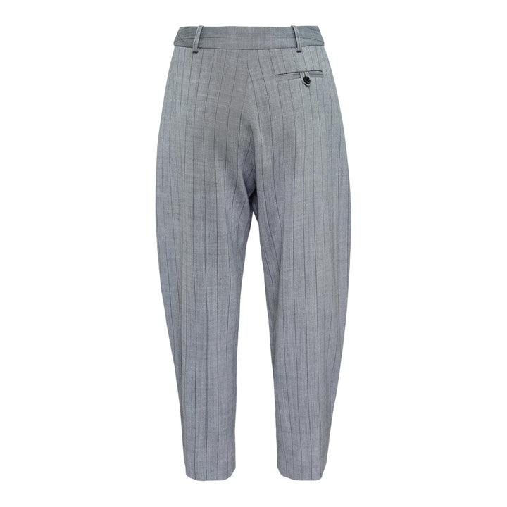 Club21 - Stella McCartney - Pinstripe Cropped Pleated Trousers - PANTS - Grey